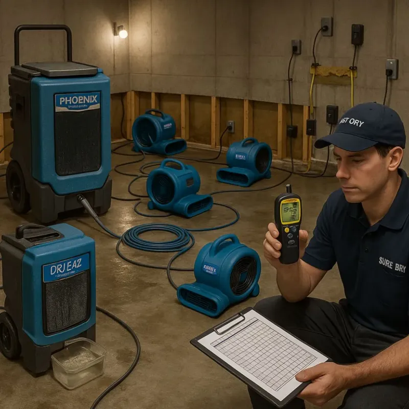 Structural Drying and Dehumidification process in Ledbetter, KY